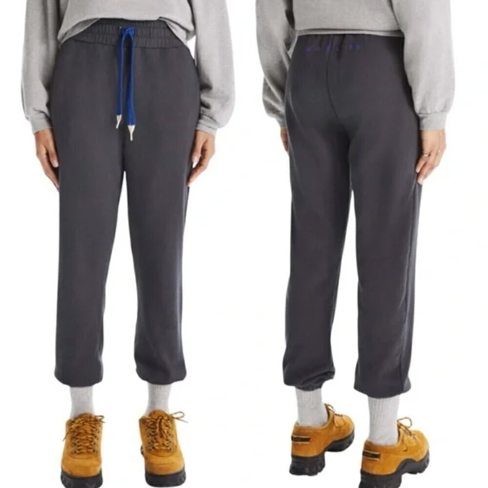 MOTHER The Knock Out Ankle Jogger Sweatpants in Faded‎ Black
